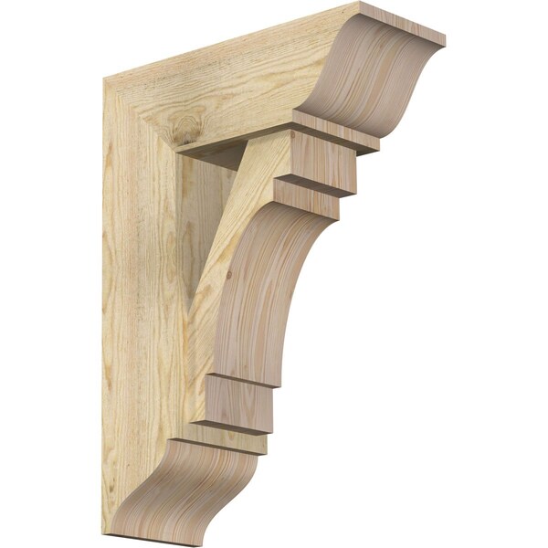 Ekena Millwork Merced Traditional Rough Sawn Bracket w/ Offset Brace, Douglas Fir, 8"W x 20"D x 28"H BKT0806X20X28MRC01RDF - main